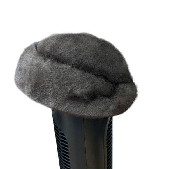 Vintage Creation Vittorio Mink Fur Lined Hat Brown Tan - Picture 3 of 7